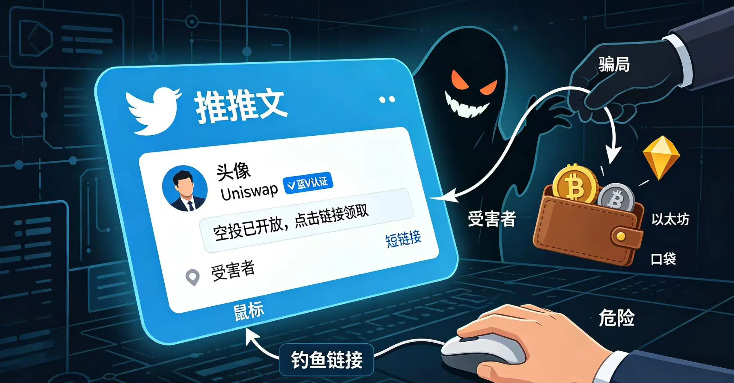 假空投链接伪装成官方推特