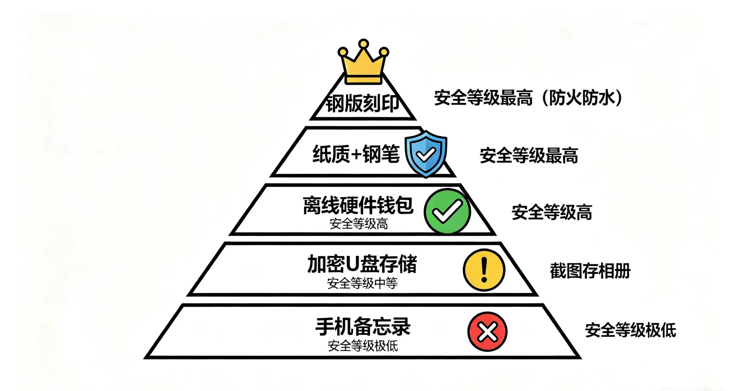 不同记录方式安全等级对比图 不同记录方式安全等级对比图
