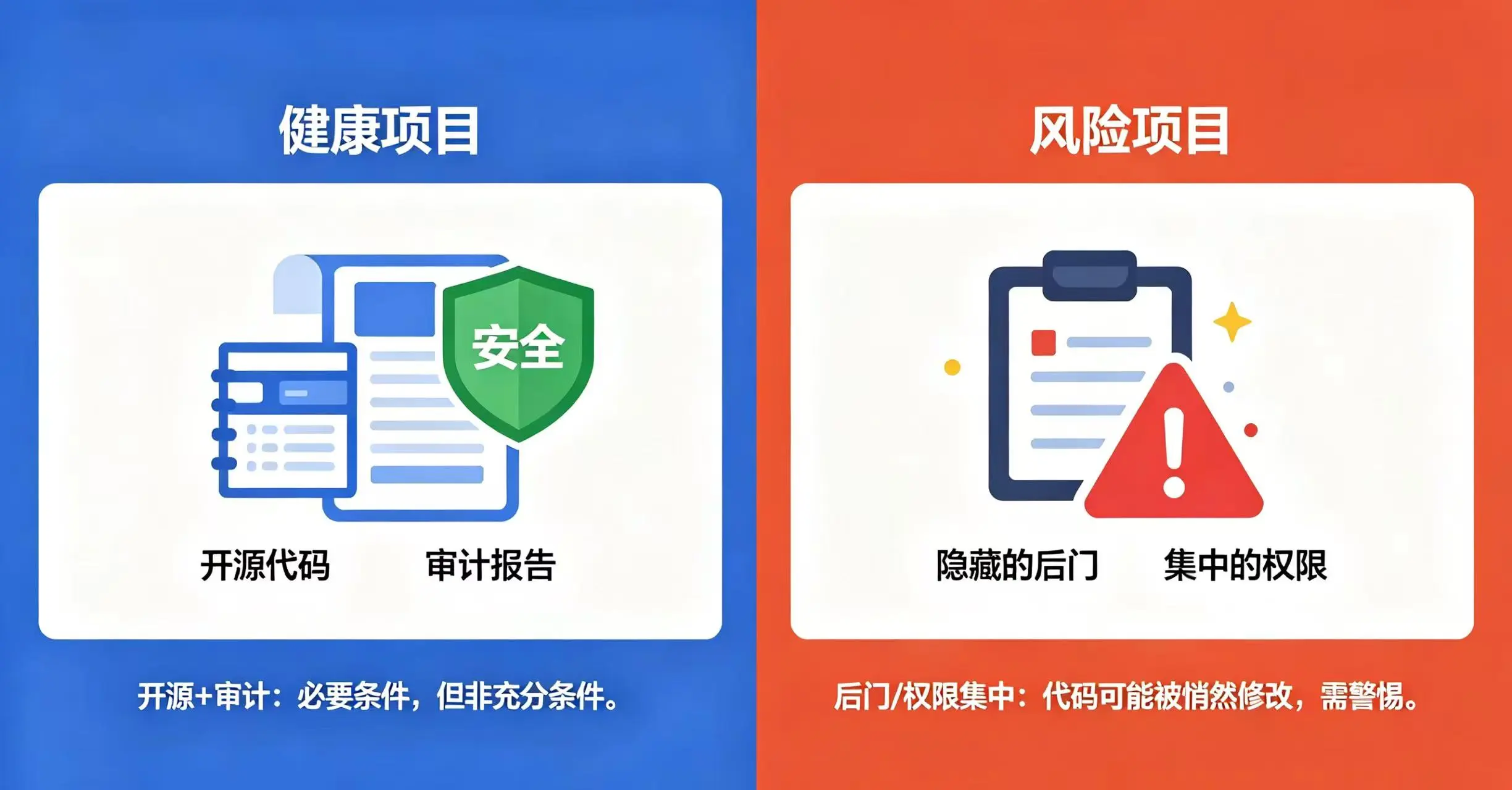 展示一个 “安全与风险” 的对比图 展示一个 “安全与风险” 的对比图