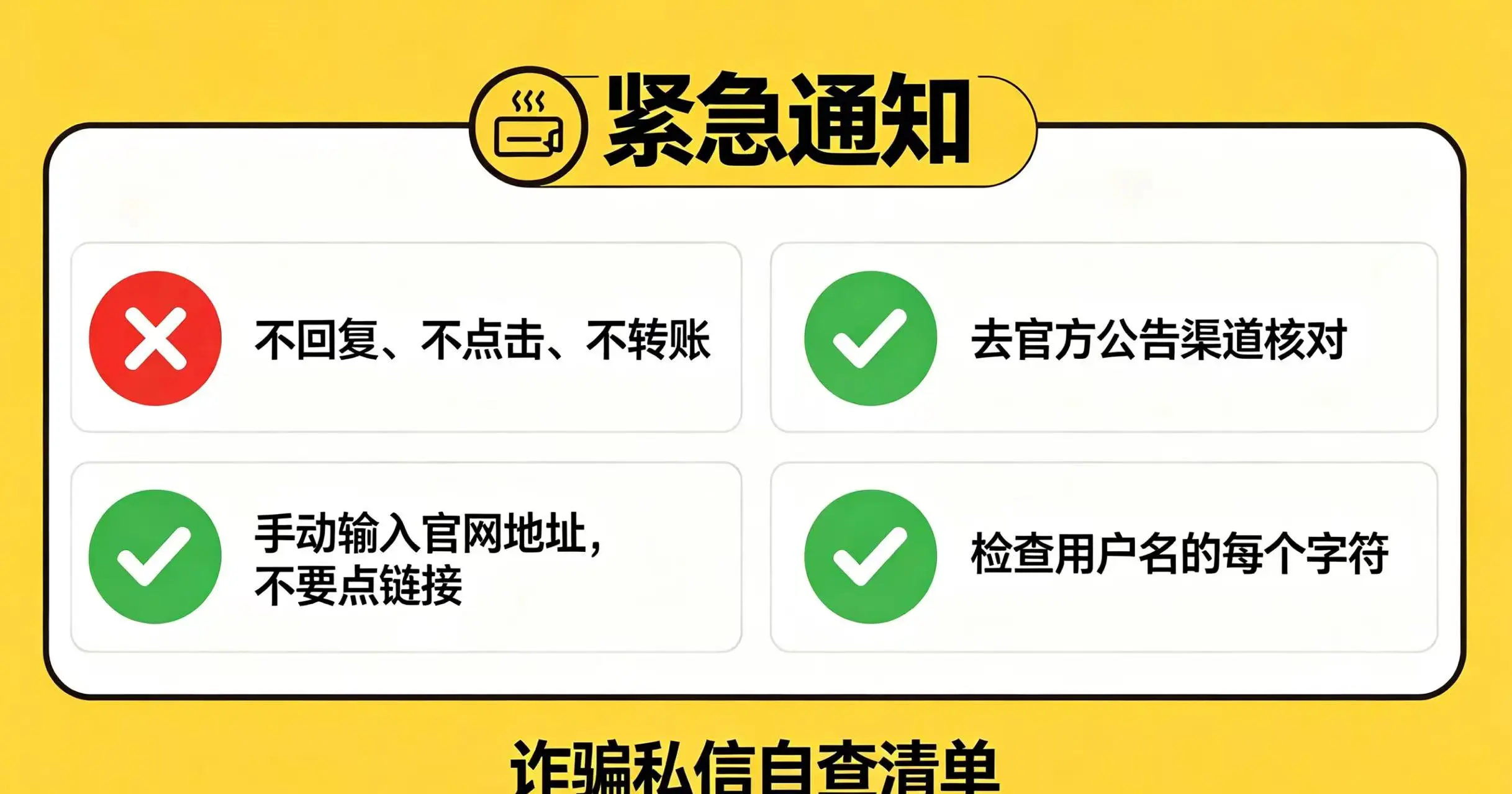 收到诈骗私信后的自查清单 收到诈骗私信后的自查清单