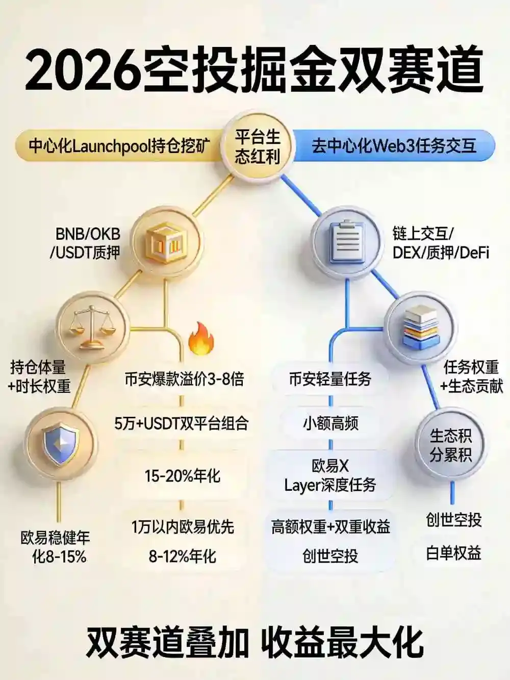 交易所生态空投掘金攻略：从Launchpool持仓挖矿到Web3任务交互的全链路收益拆解
