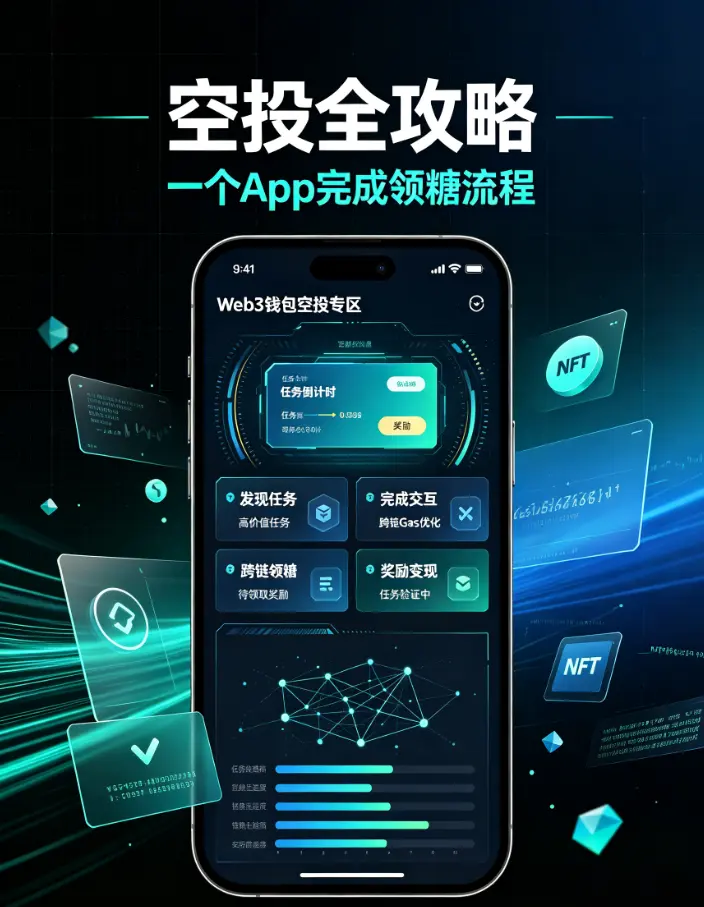 Web3钱包空投攻略：从发现任务到跨链领糖，一个App搞定全流程