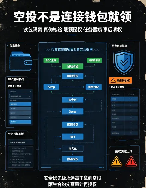比安链空投项目分步交互指南，从钱包授权到任务完成的零失误操作