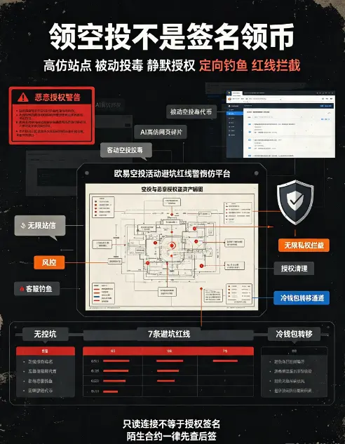 空投活动避坑红线，警惕仿冒平台空投与恶意授权盗资产骗局