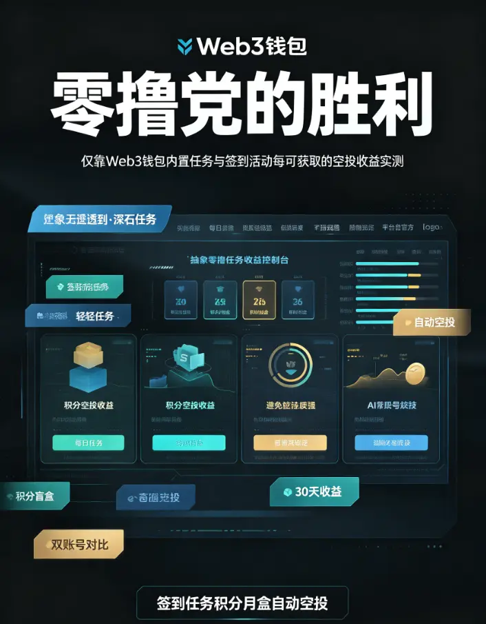 零撸党的胜利：仅靠交易所 Web3 钱包内置任务与签到活动，每月可获取的空投收益实测