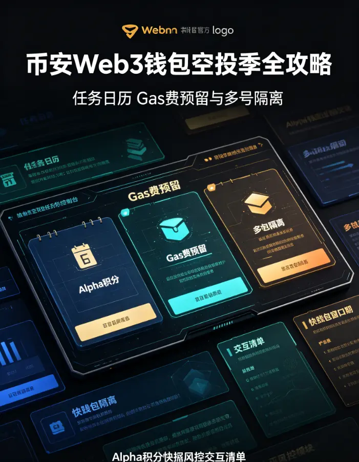比安Web3钱包空投季全攻略：任务日历、Gas费预留与多号隔离，一图掌握2026必做交互清单